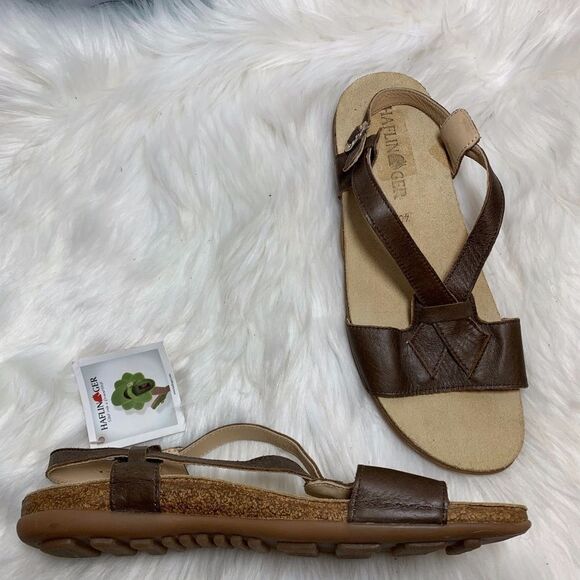 Haflinger Brown Strappy Sandal NWT SIZE 40/10 - Picture 1 of 7
